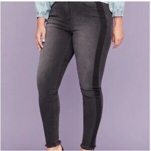 LANE BRYANT High Rise Raw Hem Skinny Jeans